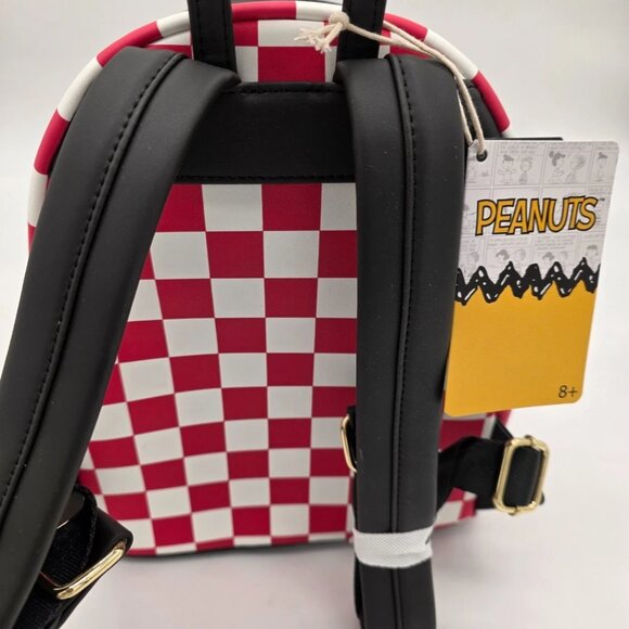 Peanuts Snoopy Joe Cool Loungefly Red Checkered Mini Backpack NWT main image 4
